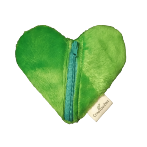 Pochette zippée Cœur Vert