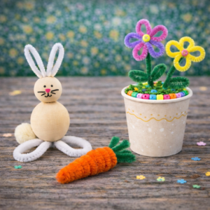 Fleurs en fils chenille - samedi 4 avril